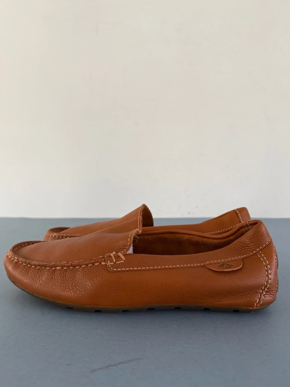 Sperry Top Sider Wave Venetian Driver Loafer Medium Beige Leather Boat Shoes